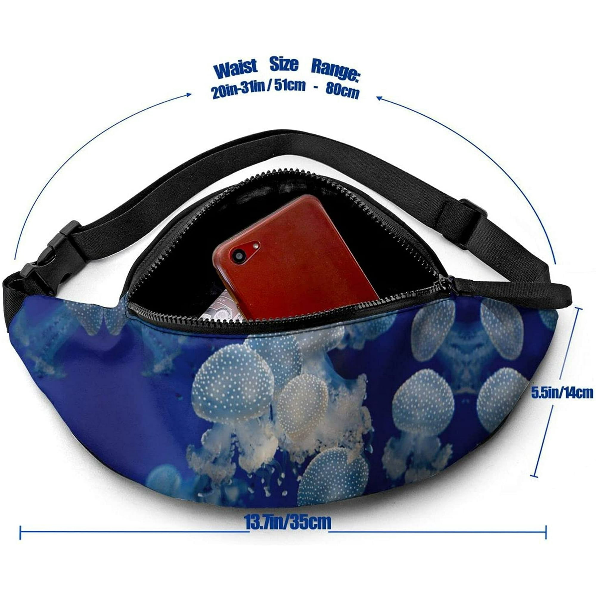 Blue Jellyfish Sport Waist Pack Fanny Pack Adjustable For Run 